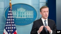 FILE - White House national security adviser Jake Sullivan speaks during a press briefing at the White House, July 7, 2023, in Washington.
