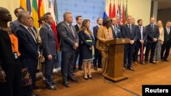 Посолка США при ООН Лінда Томас-Грінфілд разом зі своїми 45 колегами презентувала позицію дипломатів ООН у штаб-квартирі Організації Об'єднаних Націй