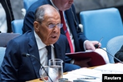 Menteri Luar Negeri Rusia Sergei Lavrov di Markas Besar Perserikatan Bangsa-Bangsa di Kota New York, AS, 16 Juli 2024. (Foto: Reuters)