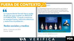 Sacan de contexto el discurso de la vicepresidenta Kamala Harris en redes sociales.