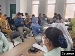 Peserta skrinning kesehatan mental terdiri dari masyarakat umum, petugas KPPS pemilu 2024 , serta timses capres dan timses caleg (humas RSUD Taman Sari).