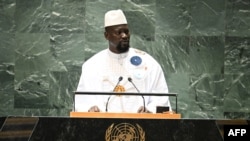 Le président guinéen Mamady Doumbouya à la 78e Assemblée générale des Nations Unies au siège de l'ONU à New York, le 21 septembre 2023.