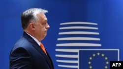 FILE - Hungary's Prime Minister Viktor Orban arrives for a meeting as part of a European Union (EU) summit at EU Headquarters in Brussels, March 25, 2022. He is taking over the EU rotating presidency on July 1, 2024.