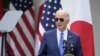 U.S. President Joe Biden speaks during a news conference with Japanese Prime Minister Fumio Kishida (not pictured) in the Rose Garden of the White House on Wednesday, April 10, 2024, in Washington.