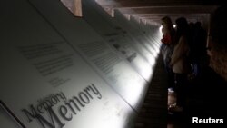 People visit the Memorial to the Abolition of Slavery in Nantes, France, March 23, 2024.