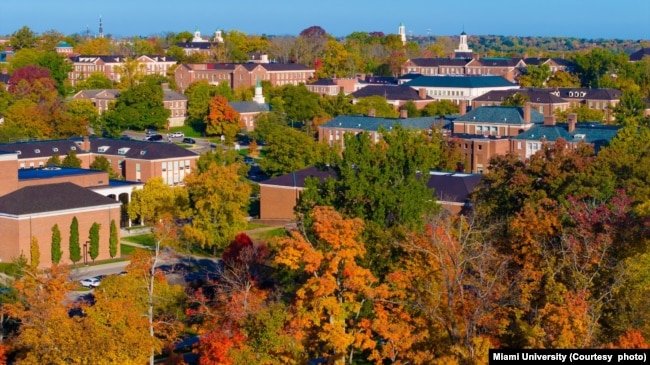 The fall colors at Miami University.