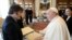 Pope Francis meets Argentine President Javier Milei at the Vatican, Feb. 12, 2024. 