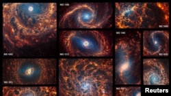 A collection of 19 spiral galaxies, viewed face-on, from the James Webb Space Telescope. NASA, ESA, CSA, STScI, Janice Lee (STScI), Thomas Williams (Oxford), PHANGS Team/Handout via REUTERS 