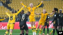 Sweden's Amanda Ilestedt reacts after scoring her team's second goal during the Women's World Cup Group G soccer match between Sweden and South Africa in Wellington, New Zealand, July 23, 2023.