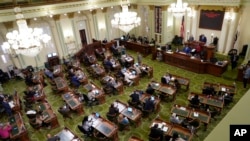 The Assembly works on a package of state budget bills at the Capitol in Sacramento, California, June 26, 2024.