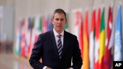 Australian Finance Minister Jim Chalmers stands for photographs during the G20 third Finance Ministers and Central Bank Governors (FMCBGs) meeting in Gandhinagar, India, July 18, 2023. 