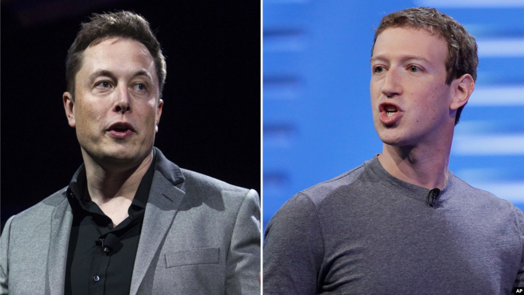 Kombinasi foto: Elon Musk dan Mark Zuckerberg (foto: ilustrasi). 