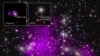 FILE - This annotated image provided by NASA on Nov. 6, 2023, shows a composite view of data from NASA’s Chandra X-ray Observatory and James Webb Space Telescope indicating a growing black hole.