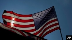 (FILE) An American flag on display at an Air Force Base in Dayton, Ohio.