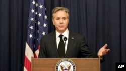 U.S. Secretary of State Antony Blinken speaks during a press conference in Jakarta, Indonesia, July 14, 2023.