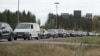 2022年9月，芬兰边境等待入境的俄罗斯难民车队 (网络照片)
