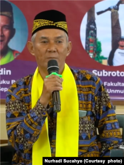 Sibukdin, Kepala Adat Suku Balik di Kecamatan Sepaku, Penajam Paser Utara, Kalimantan Timur. (Foto: Tangkapan Layar/Nurhadi Sucahyo)