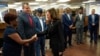 Vice President Kamala Harris greets Tennessee lawmakers at Fisk University in Nashville, Tennessee, on April 7, 2023.