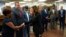 Vice President Kamala Harris greets Tennessee lawmakers at Fisk University in Nashville, Tennessee, on April 7, 2023.
