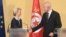 La présidente de la Commission européenne. Ursula Von der Leyen et le président tunisien Kais Saied.