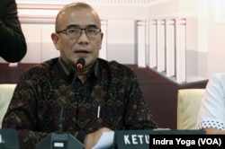Ketua Komisi Pemilihan Umum (KPU) RI, Hasyim Asyari. (VOA/Indra Yoga)