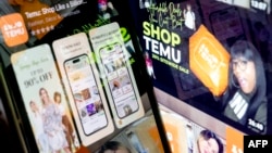美国首都华盛顿Temu消费者视频显示的Temu app（2023年2月23日）