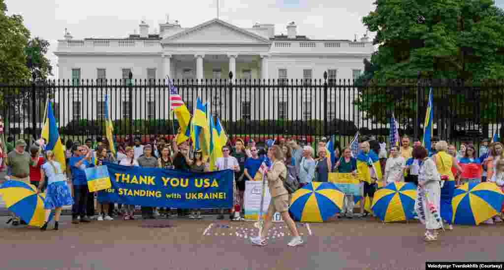 Мітинг тривав з ініціативи&nbsp;благодійної організації US Ukrainian Activists. З промовою перед Білим домом виступила президентка організації Надія Шапоринська.