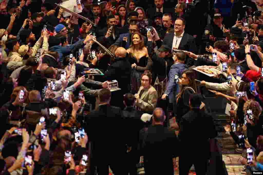 Cast member Jennifer Lopez attends a premiere for the film &quot;This Is Me... Now: A Love Story&quot; in Los Angeles, California, Feb.13, 2024.