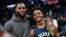 FILE - LeBron James, left, poses with his son Bronny after Sierra Canyon beat Akron St. Vincent - St. Mary in a high school basketball game, Saturday, Dec. 14, 2019, in Columbus, Ohio.