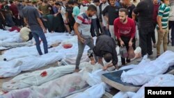 شماری از قربانیان حملات روز سه‌شنبه اسراییل بر بزرگترین کمپ مهاجرین موسوم به جبلیه واقع در شمال نوار غزه