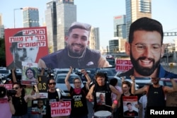 Protesters block a main road to show support for the hostages who were kidnapped during the deadly October 7 attack, amid the ongoing conflict in Gaza between Israel and Hamas, in Tel Aviv, Israel, Sept. 1, 2024.