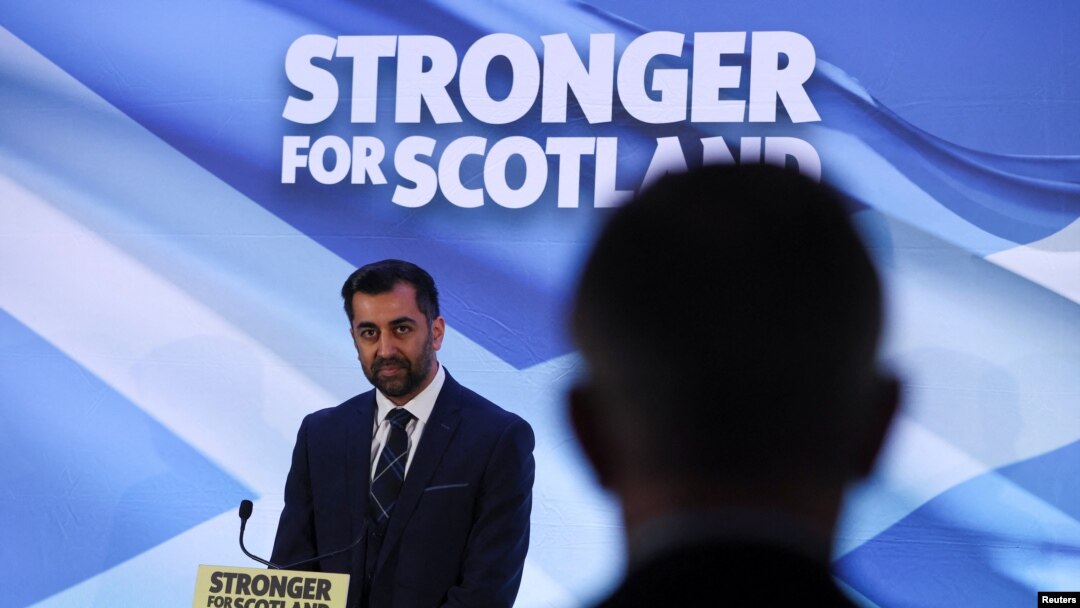 Humza Yousaf speaks after being announced as the new Scottish National Party leader in Edinburgh, Britain March 27, 2023.