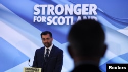 Humza Yousaf speaks after being announced as the new Scottish National Party leader in Edinburgh, Britain March 27, 2023.