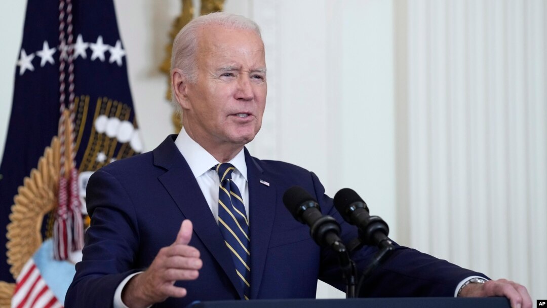 Presiden AS Joe Biden berbicara di Gedung Putih (foto: dok). 
