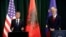 U.S. Secretary of State Antony Blinken, left, and Albania's Prime Minister Edi Rama hold a press conference in Tirana, Albania, Feb. 15, 2024.