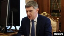 FILE - Russian Economic Development Minister Maxim Reshetnikov attends a meeting with Russian President Vladimir Putin at the Kremlin in Moscow, Russia, May 4, 2023. 