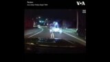美国12岁男孩开着偷来的叉车在居民区飙车 遭警方追逐 
