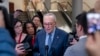 Senate Majority Leader Chuck Schumer discusses next steps for the foreign aid package for Ukraine and Israel after the bipartisan Senate border security bill collapsed, at the Capitol in Washington, Feb. 7, 2024. 