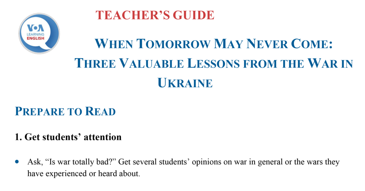 Three Lessons from the War in Ukraine - Lesson Plan