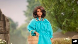 This photo provided by Mattel shows a Barbie doll of Wilma Mankiller. 