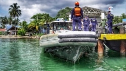 Los ejercicios hacen parte de la celebración del Bicentenario Naval de Colombia, que ha recibido a más de 20 países para la realización de tareas internacionales de asistencia humanitaria y entrenamiento en tierra, mar y aire. FOTO: Johan Reyes, VOA. 