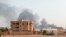 Smoke billows in the distance around the Khartoum Bahri district amid ongoing fighting in Sudan on July 14, 2023. 