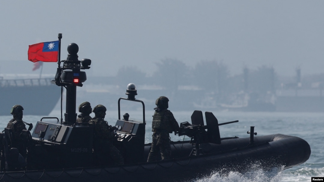 台灣海軍在春節前進行軍演。（2024年1月30日）