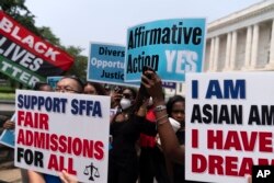FILE - Demonstrators protest outside of the Supreme Court in Washington, Thursday, June 29, 2023. (AP Photo/Jose Luis Magana, File)
