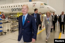 NASA chief Bill Nelson visits the production line of Brazilian plane maker Embraer EMBR3.SA, in Sao Jose dos Campos, Brazil, July 25, 2023. (Embraer/Claudio Capucho/Handout via REUTERS)
