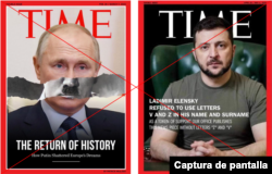 Capturas de portadas falsas de la revista TIME.