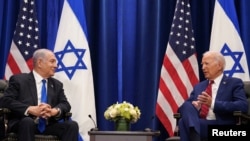 President Joe Biden holds a bilateral meeting with Israeli Prime Minister Benjamin Netanyahu on the sidelines of the 78th U.N. General Assembly in New York City, Sept. 20, 2023.