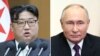 FILE - This combination of photos shows North Korean leader Kim Jong Un, left, and Russian President Vladimir Putin.