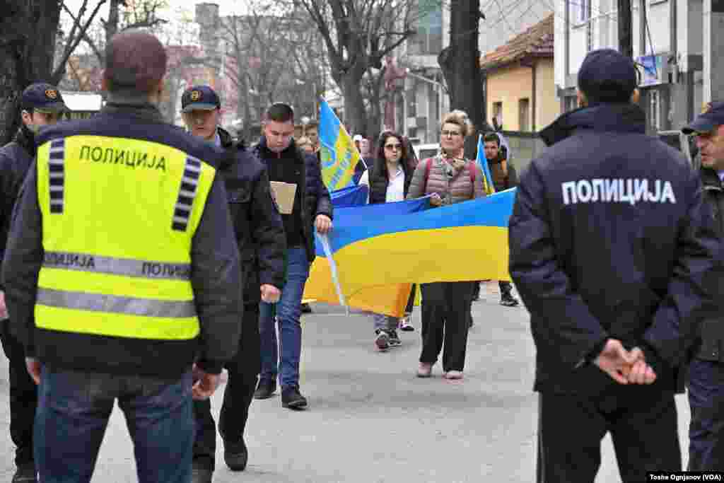 Протест на украински и македонски граѓани по повод две години руска инвазија врз Украина