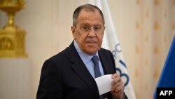 Russian Foreign Minister Sergei Lavrov attends the opening of the Shanghai Cooperation Organization (SCO) National Peoples' Diplomacy Centre in Moscow on June 30, 2023.
